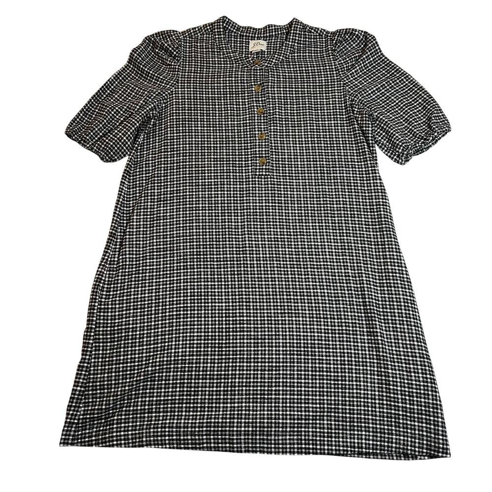 NEW J. Crew Popover Dress in Brushed Flannel Size XS Relaxed Fit Preppy Holidays